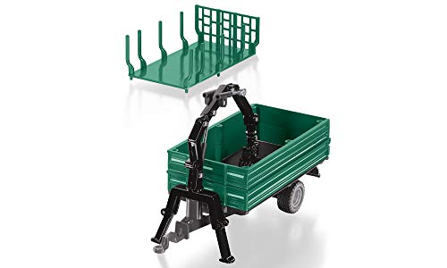 siku 2896, Oehler Kombiwagen, 1:32, Metall/Kunststoff, Grün, Inkl. aufgebautem Kran und 3 Aufsätzen – Bild 2
