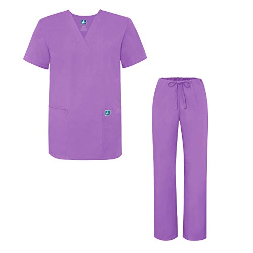 Adar Ensemble Uniformes Unisexe Blouse - Uniforme Médical avec Haut et Pantalon - 701 Couleur: LAV | Taille: XXS