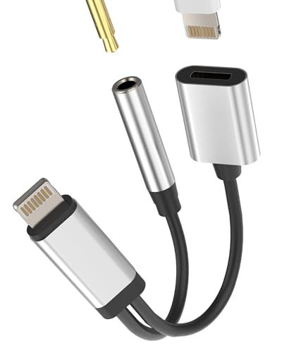 アイフォン 3.5mm イヤホン ジャック アップル 変換アダプター 同時 きゅうそく充電ライトニング 分岐 繋ぐ ケーブル 対応Apple MFI認証Lightning 急速充電 プラグ 二股 アクセサリー あいふぉん ヘッドホン Auxコード スプリッ