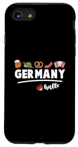 ドイツ 国旗 ビール プレッツェル ソーセージ ハート Germany スマホケース iPhone SE (2020) / 7 / 8 用