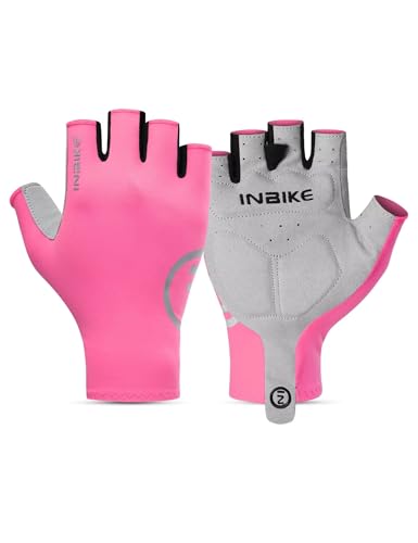 INBIKE Cycling Gloves with Anti-Slip Shock-Absorbing Pad, Half Finger Bike Gloves for Bicycle MTB Biking
