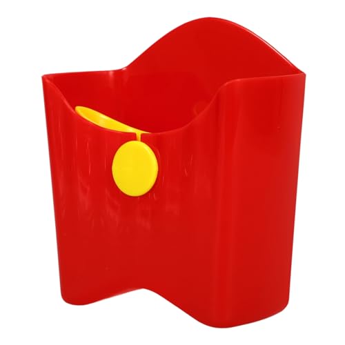 Cabilock French Fry Holder with Sauce Cup 2 In 1 French Fry Cone Dipping Cups Holder Dip Set for French Fries Popcorn Snacks Veggies Red