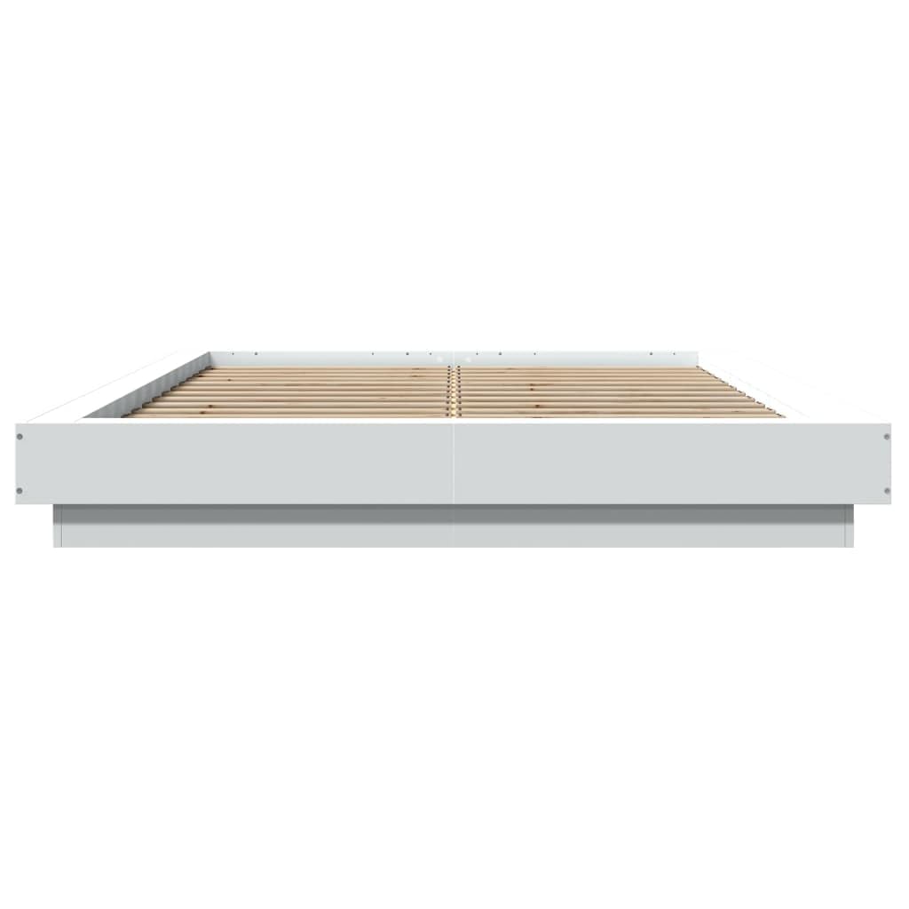 vidaXL - Bedframe - Wit - Bewerkt hout - 140 x 200 cm | Leen Bakker