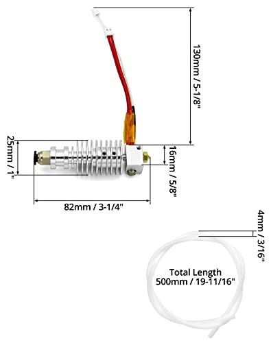 QWORK V5 J-head Hotend Extruder Geeignet für 3D-Drucker der I3 Mega-Serie
