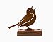 Elegant Garden Design Singing Warbler, Steel Silhouette with Rusty Patina