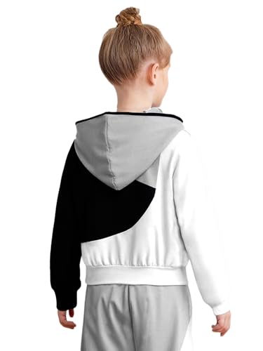 YEAHDOR Kids Girls Color Block Patchwork Regular Fit Hoodie Sweatshirts Long Sleeve Casual Pullover Tops2