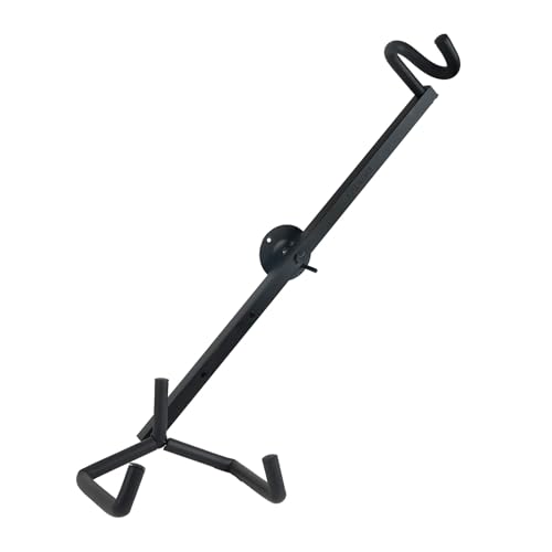 Image of Kadence WM-KG8A Home Series Guitar Wall Mount | 180 Degree Horizontal Display Hook | Foam-Padded Long Arm Hanger | Heavy-Duty Metal Build | for Acoustic, Electric & Bass Guitar | Black