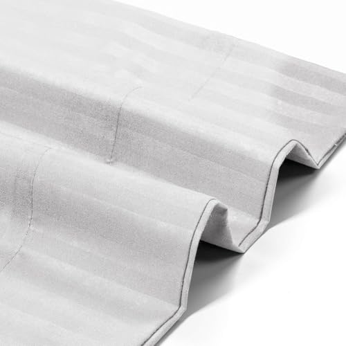 Image of Travel Pillow Case 12x18 Size Pack of 2 Pieces 100% Egyptian Cotton Zipper Closure 500 Thread Count Toddler Pillowcase Fits Up to 12x18, 12x16 or 11x15 White Striped