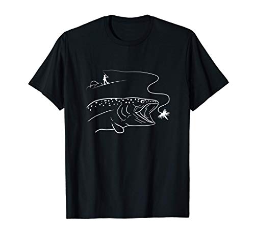 Fly Fishinger Catches Big Trout for Mountain Lover T-Shirt