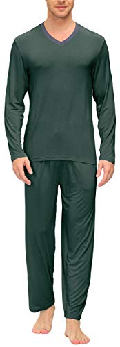 Image of JINSHI Men's Pajama Sets Soft Lightweight Sleepwear Nightwear with Pocket