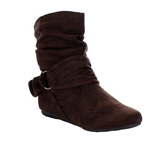 Beston Forever Link Selena-58 Women's Fashion Mid Calf Flat Heel Side Zipper Slouch