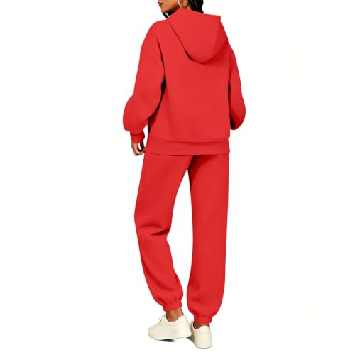 Sweatsuits Women 2 Piece Outfit Christmas Print Fleece Oversized Hoodie Set - image 4