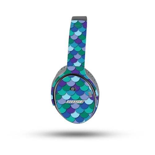 Image of MightySkins Skin Compatible with Bose QuietComfort 35 II Headphones - Blue Scales | Protective, Durable, and Unique Vinyl Decal wrap Cover | Easy to Apply, Remove, and Change Styles
