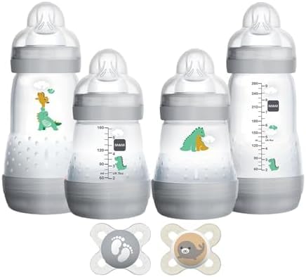 MAM Feeding Set, Newborn Anti-Colic | Self-Sterilizing | Baby Gift | Unisex | 6 Piece, Pack of 6