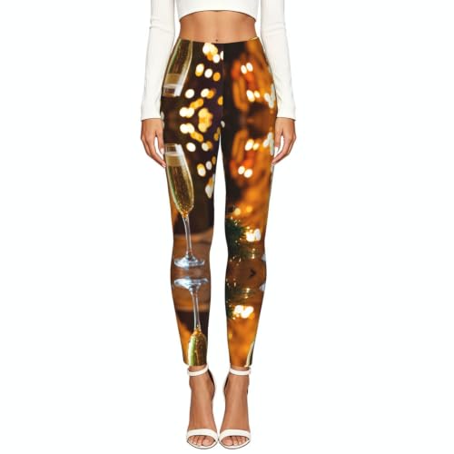 Leggings con estampado de copa de vino, ropa de gimnasio cómoda para mujer 2
