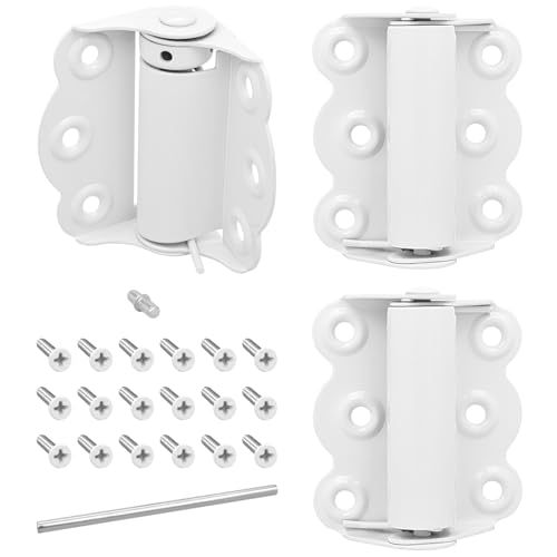 Nuk3y Screen Door Spring Hinge Set 2-3/4 Set Includes 2 Self-Closing Hinges & 1 Adjustable Self-Closing Hinge. (White)