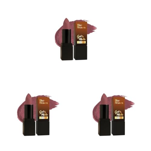 Image of Blue Heaven Get Matte Lipstick | Soft Matte Finish and Lightweight Formula | Intense Pigment | Long-Lasting Lipsticks For Women | 602B | 4gm (Pack of 3)