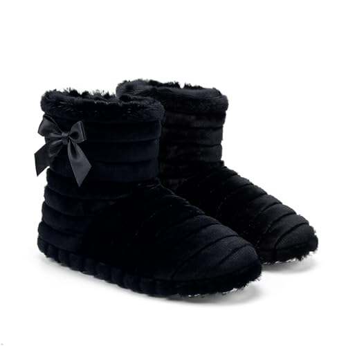 A2Z Ladies Memory Foam Faux Fur Bootie Slippers Winter Warm Cozy