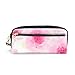 Produktbild Federmäppchen Tasche rosa Blumenmuster Stifteetui Etui mit Fächern für Schule Student Frauen Kosmetik Taschen Leder