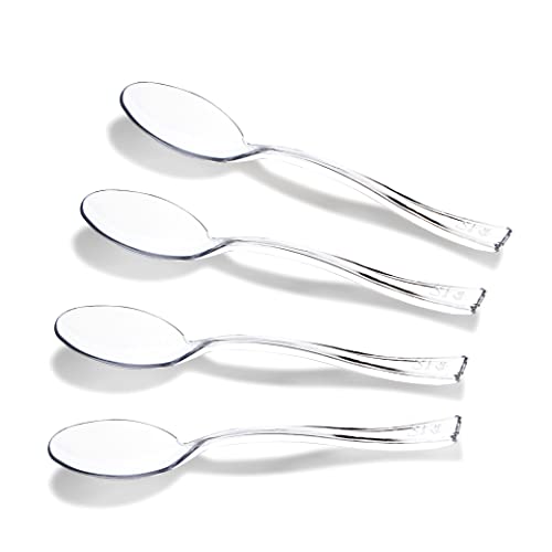 WDF 300 Pieces Clear Plastic Mini Spoons for Desserts 4