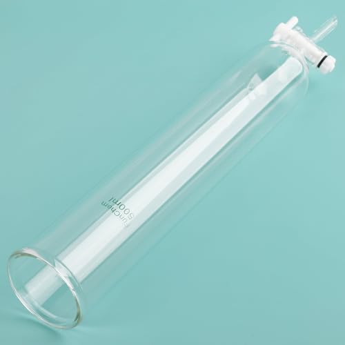 FunChem Tropftrichter mit Ptfe-hahn, 500 ml Borosilikatglas-labortropftrichter für Präzise Und Kontrollierte Flüssigkeitszugabe Bei Laborversuchen