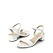 DREAM PAIRS Women's Low Heels for Women Classic Open Toe Ankle Strap Block Chunky Heel Sandals Holiday Party Wedding Dress Pumps Shoes,Size 7.5,White-Pu-1,SDHS2301W-1