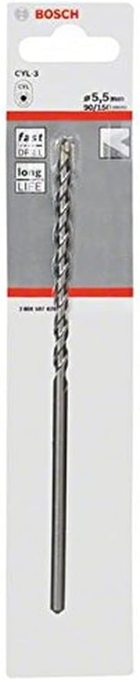 Bosch 2608597678 CYL-3 Concrete Drill Bit, 5.5mm x 90mm x 150mm, Silver