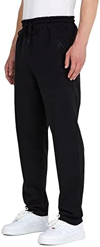 COMEOR METALIC Eşofman altı Erkek Pamuklu Eşofman Altı - Spor Pantolonu Eşofman Altı Erkek Jogger | Fermuarlı Erkek Boş Zaman Pantolonu, Schwarz, XL - Görsel 4