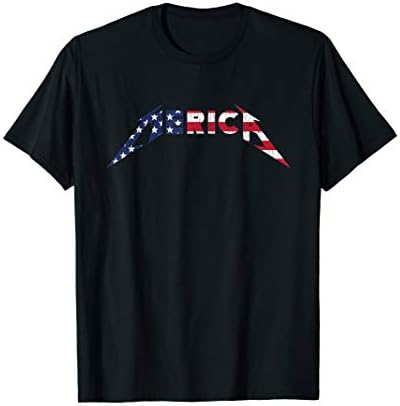 Merica Metal FlagMerica Heavy Metal Style American Flag T-Shirt