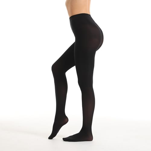 Image of Women's 80 Denier Opaque Tights, Microfiber Run-Resistant, Ultra Soft & Stretchy