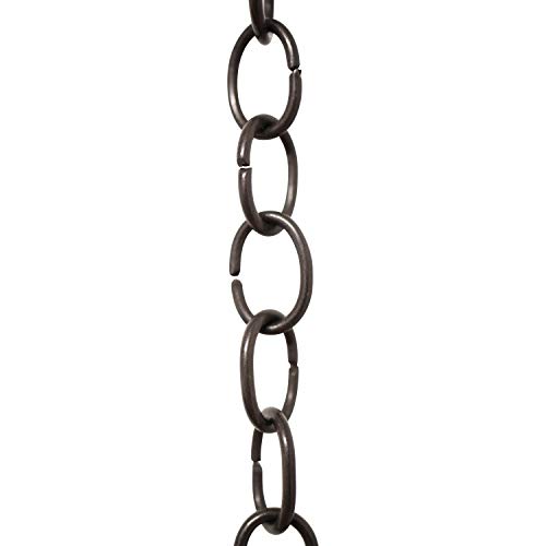 Image of RCH Hardware CH-06-OBB-3 Decorative Solid Brass Chain for Hanging Light Oval Unwelded Links-Oil Bronzed Black Finish (3 ft /1 Yard)