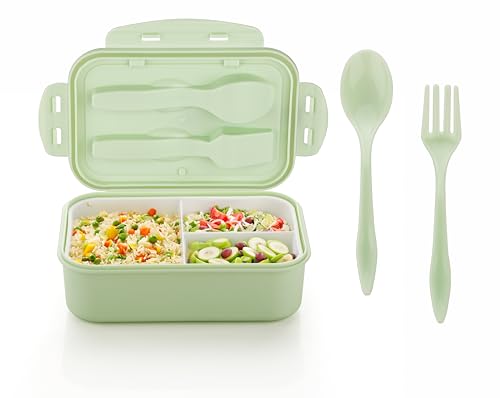 Attro Carbon Lunch Box with 3 Compartment, Stylish lid & 2 Spoons Made with Heavy Plastic BPA Free Food Grade Perfect for School Kids, College & Outdoor 1100ml - Green (B0CT8Q17Z1) Amazon Price History, Amazon Price Tracker