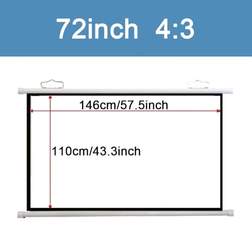 Pantalla manual proyector 72 pulg 4:3 negra miniatura 2