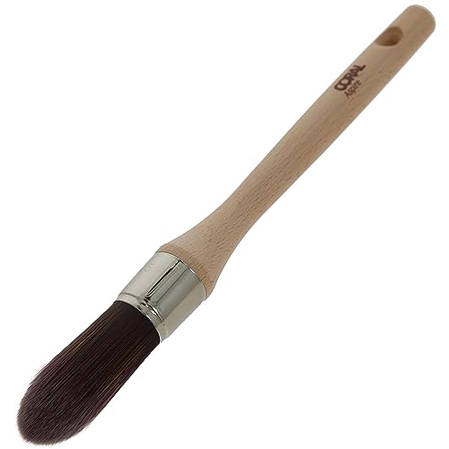 Coral 33714 Aspire 25MM Round Sash Paint Brush Professional Firm Pointed Profile for Fast Accurate Detail Cutting-in Ultra-Smooth Finish with Trade Emulsion or Gloss FSC Wood Handle