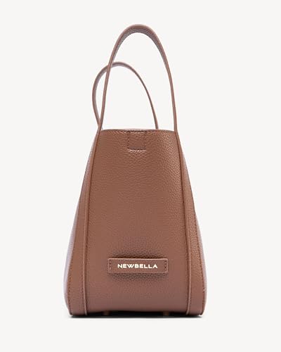 Image of NEWBELLA Women's Bucket Bag - Square Top Handle Satchel with Crossbody Strap, Shoulder Bag for Work & Daily Commute