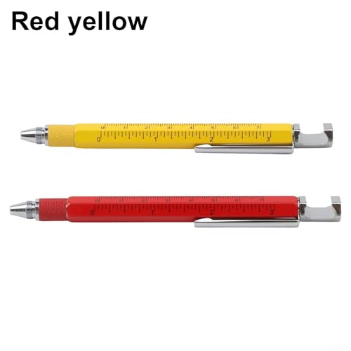 Bolígrafos de tinta gel multifuncionales x2 con regla niveladora miniatura 6