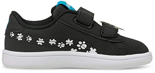 Puma Kids Smash 2 Summer Animals Hook and Loop Sneaker Black White, 5 US Unisex Toddler4