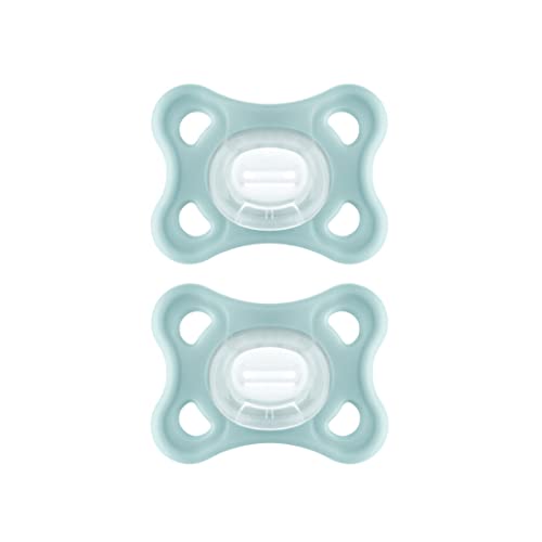 MAM Comfort Sucette en lot de 2, 100% Silicone, avec étui porte-sucette 3-12 mois, neutre