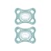 MAM Comfort Ciuccio in Set da 2, 100% Silicone, con Custodia Porta Ciuccio, 2-6 mesi, grigio-verde