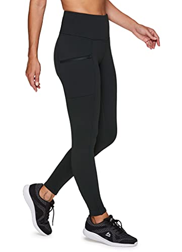 Avalanche Women's Outdoors Hiking Running Basic Full Length High Waist Soft Flee Dark Green