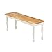 ACME 02864NW Farmhouse Bench, Natural and White Finish