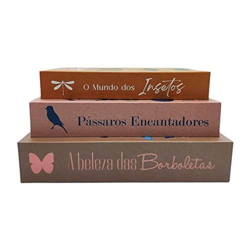 Conjunto Livro Caixa Decorativo Porta Objeto Moderno Luxo