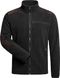 ACE Schakal Chaqueta polar de caza para hombre - Chaqueta outdoor de forro polar para hombre - Con tres bolsillos y cintura elástica - Oliva - M