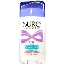 SURE Invisible Solid Unscented Antiperspirant & Deodorant, 2.6 Ounces