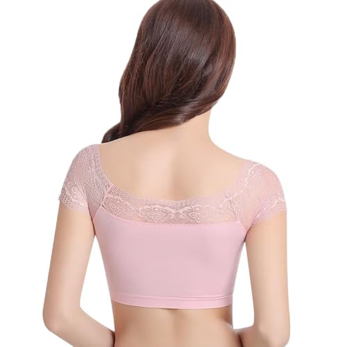Image of DRESHOW Lace Bralette Tank Tops Wireless Bra Lace Crop Top Removeable Pads Yoga Sports Bra Undershirt for Women & Teens