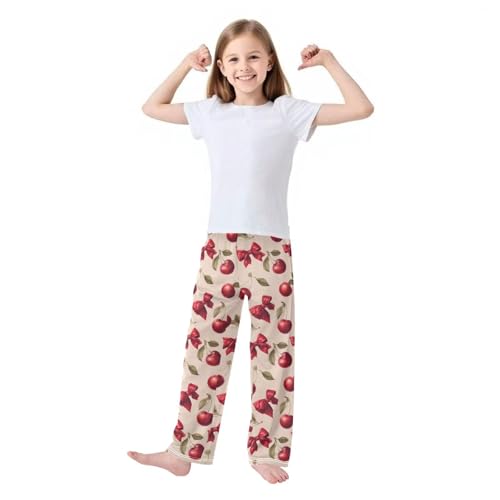 Pajama Bottoms, Cherries and Bows Pajamas Pant Sleep Long Pants Lounge Wear Sleepwear Soft Pjs2