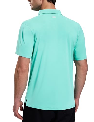 Image of MIER Polo Shirts for Men Short Sleeve Dry Fit Performance Golf Tennis Active Collared Shirts, UPF 50+ Sun Protection
