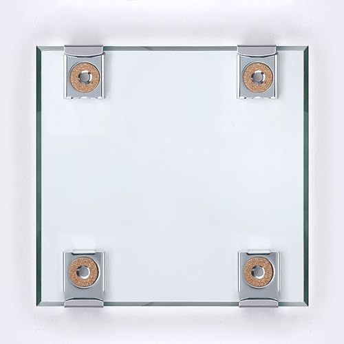Image of 8 Pcs Frameless Glass Wall Mount Kit, Spring Loaded Mirror Clips, Black