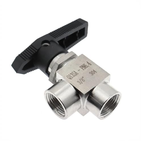Válvula de bola de acero inoxidable 304 en ángulo recto con rosca hembra G 6
