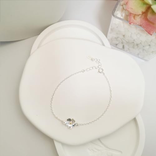 Image of Silver Plated Dainty Flower Girl Bracelet - Cute Girls Jewelry for Weddings, Bride Thank You Gifts, Birthday Presents & Party Favors for Girls